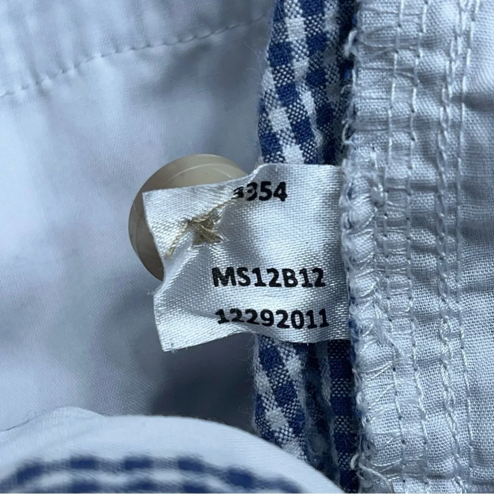 Peter Millar Seersucker Shorts Mens Size 34 Blue Checked 8.5” Inseam        READ